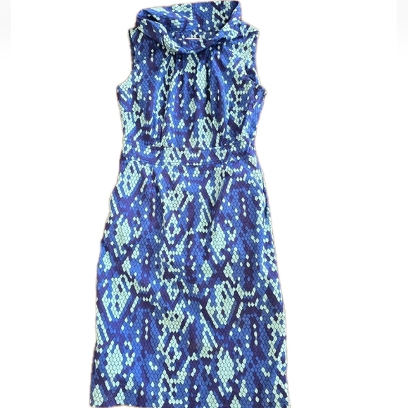 Lilly Pulitzer Lulu Dress Show Me  Skin Prep Blue Snakeskin Print Size 6 82755 - Picture 7 of 7